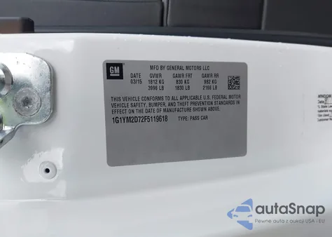 2015 Chevrolet Corvette Stingray Z51 from USA, damaged, VIN 1G1YM2D72F5119618